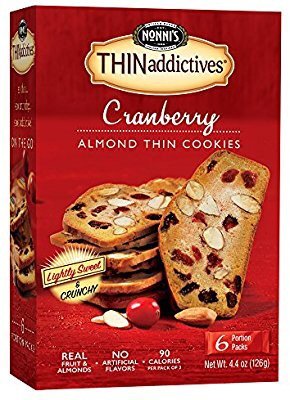 Nonni's THINaddictives Thin Cookies Cranberry Almond 6 Count 4.4 Ounce
