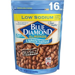 Blue Diamond Almonds, Low Sodium Lightly Salted, 16 Ounce