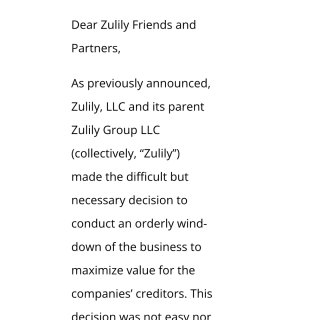 Zulily 网站居然shut down...