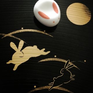 兔子盘,DAISO 日本大创,白兔筷架