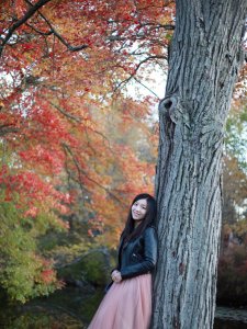🍁林深见小鹿🍁皮衣配纱裙去看新英格兰的秋天