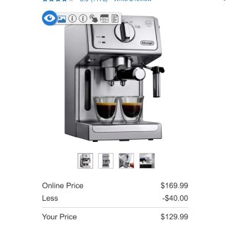 Costco 意式咖啡机减40刀...