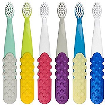 RADIUS - Totz Plus Toothbrush, Silky Soft, Designed for Mouths Transitioning from Baby to Adult Teeth, For 3 Years and Up (Pack of 6) @ Amazon