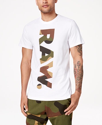 G-Star RAW Men's Daba Camouflage Logo-Print 短袖