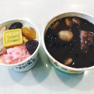 鲜芋仙新款泡泡冰+招牌热红豆汤也太好吃啦...