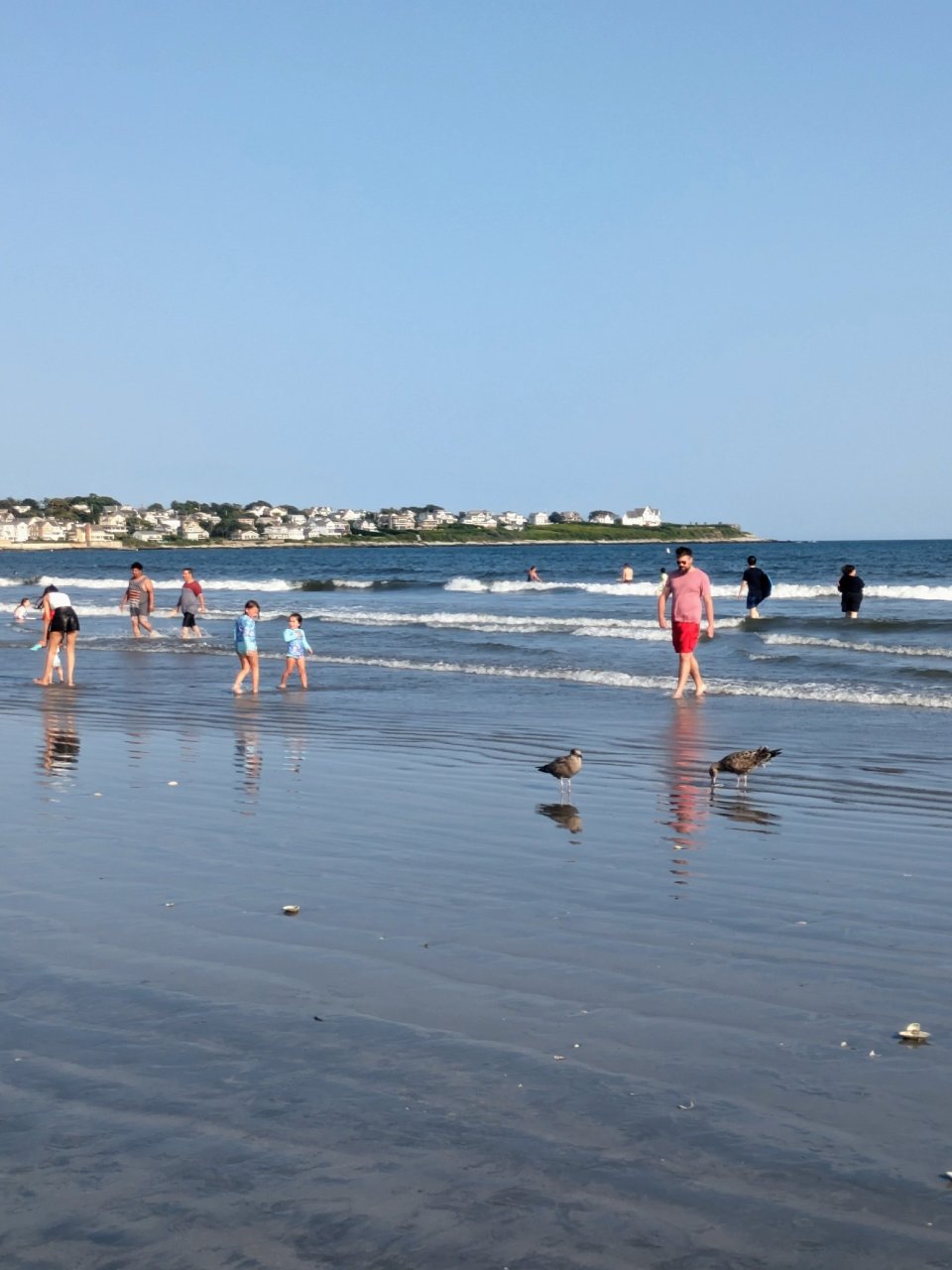 八月的快乐是一家人去海边🏖️玩！...