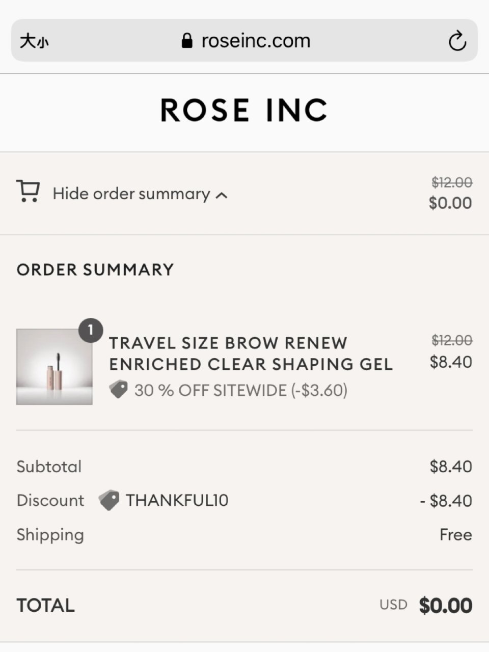 row Renew Travel Size | Clear Eyebrow Gel | Rose Inc.