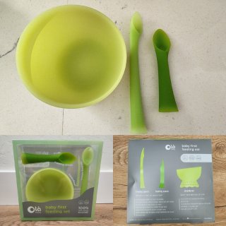 Olababy Baby First Training Set With Silicone Steam Bowl, Training Spoon & Feeding Spoon : Target