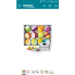 $12.99 Amazon.com : Aprilis 12 Bath Bombs Gift Set, Natural Vegan Bath Bomb Kit with Different Organic Essential Oils12个天然成分含有有机精油的浴球