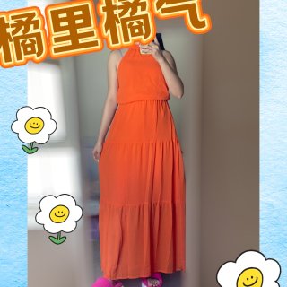 春夏洋裝 ，橘色/藍色包辦夏天...