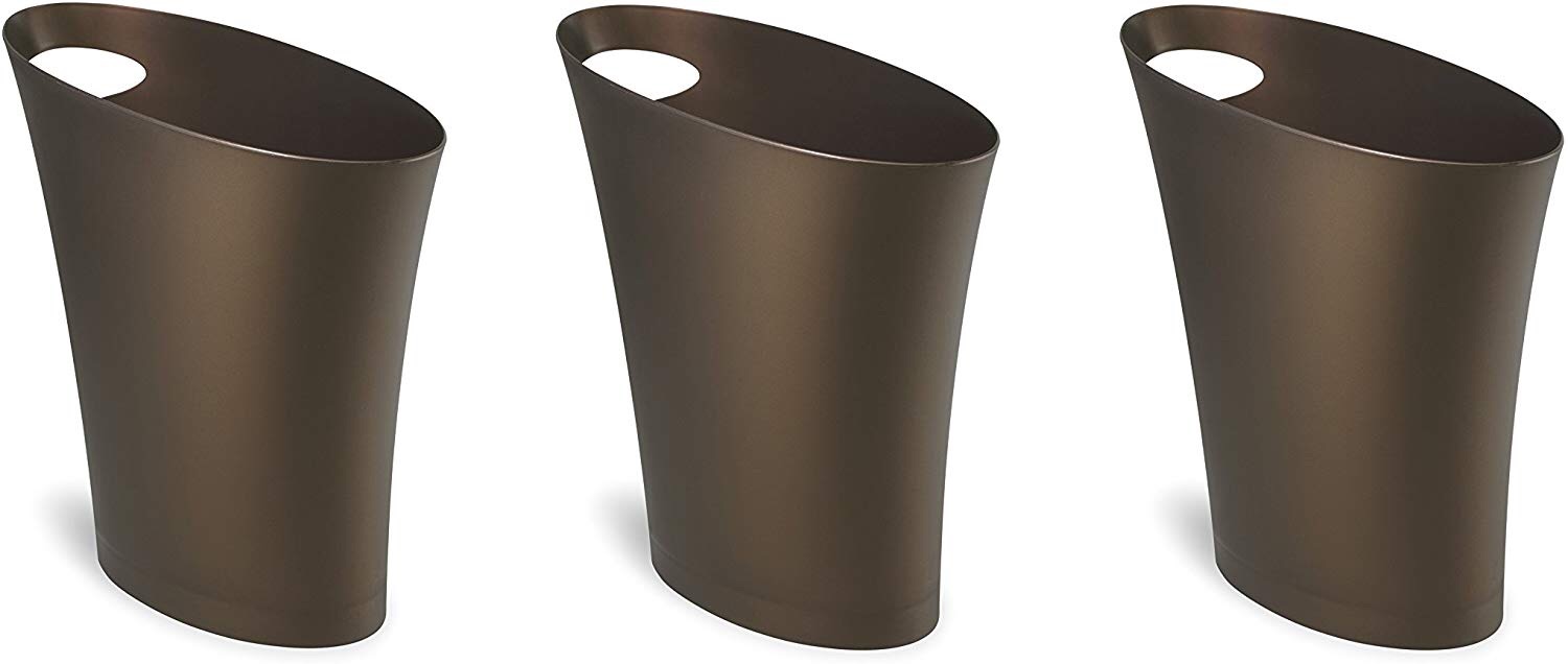 Umbra 聚丙烯垃圾桶，2加仑（7.5L），3套，青铜色