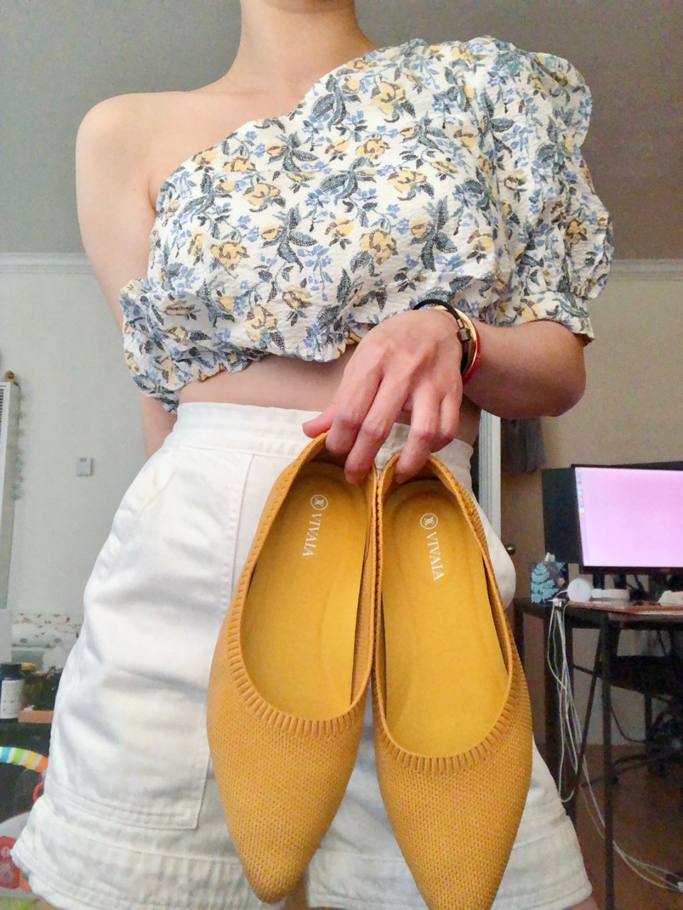 Aria5° Women Pointy Flats in (Ginger Yellow) - Sustainable & Washable Shoes | VIVAIA,En Saison,Uniqlo 优衣库,Anthropologie