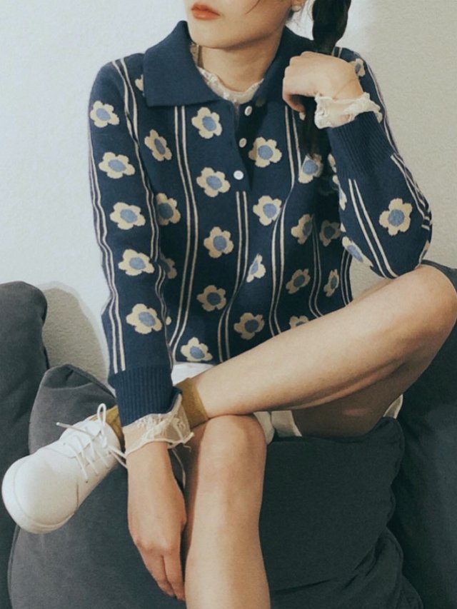 复古玩家｜小花花毛衣