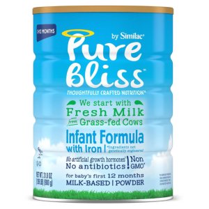 Pure Bliss by Similac Infant Formula, Starts with Fresh Milk from Grass-Fed Cows, Baby Formula, 31.8 ounces, 4 Count
