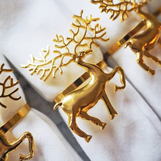 圣诞麋鹿餐巾固定环...
