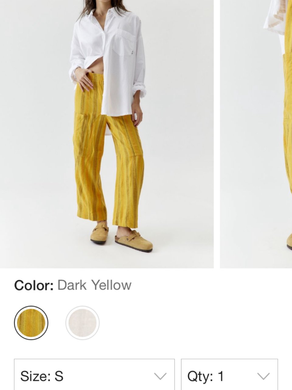 黄色条纹fun pants...