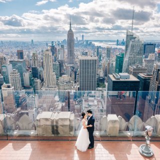 纽约婚纱照时代广场，帝国大厦，中央公园...