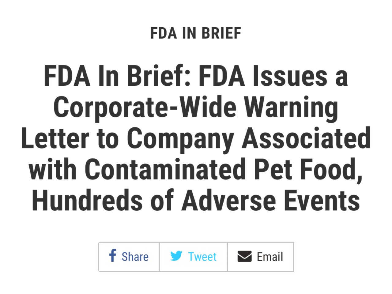⚠️😱 检查您的宠物食品，FDA 将召回...