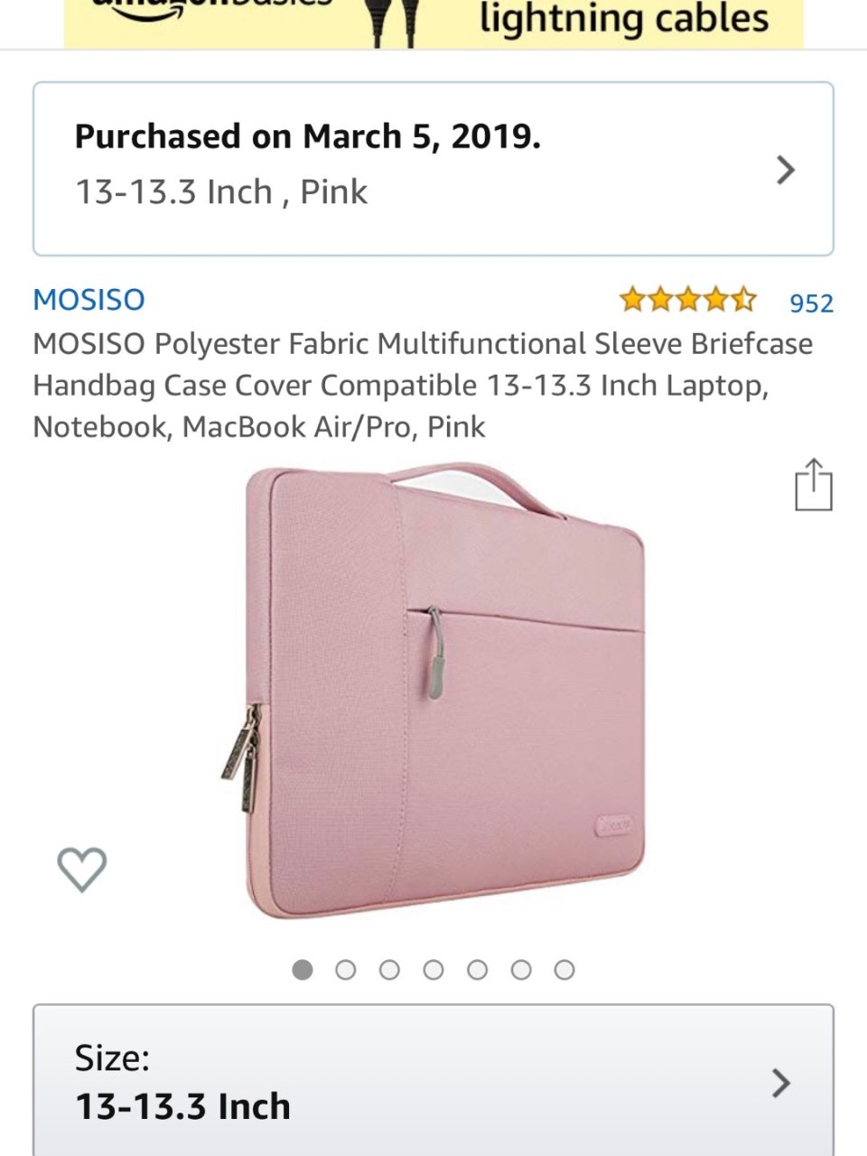 amazon粉色电脑包...