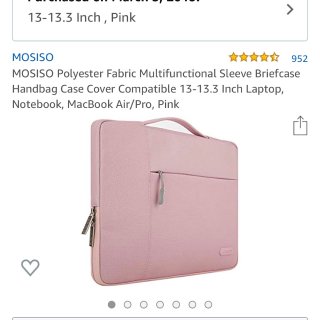 amazon粉色电脑包...
