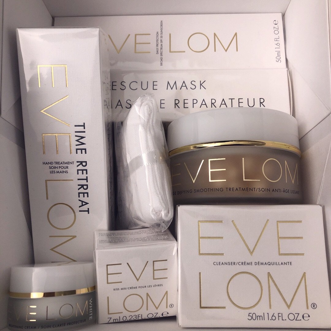 Eve Lom,40美元,rescue mask,Cleanser,Kiss mix,Age defying smoothing treatment,Time retreat,sunscreen