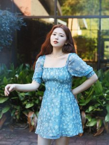 FANGYÁN ｜夏末的蓝色精灵连衣裙💧