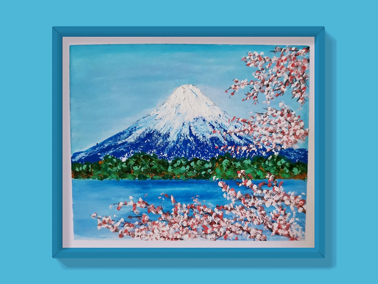 油画棒小白—富士山...