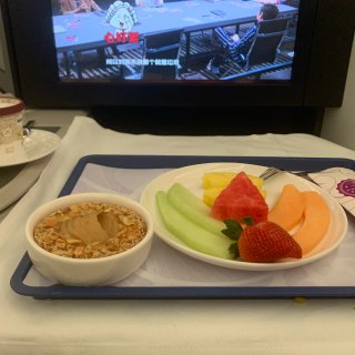 厦门航空机上用餐...