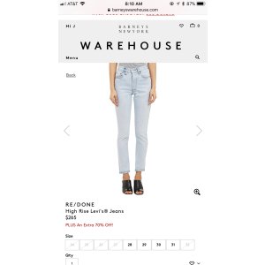 $63.6 RE/DONE | Barneys Warehouse 23折 Light Blue牛仔裤
