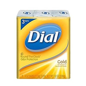 $1.97(原价$6.99) Dial Antibacterial Deodorant Soap, Gold, 4-Ounce Bars, 3 Count