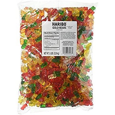 Haribo Original Gold-Bears Gummi Candy 5-Pound Bag Haribo 小熊果汁软糖 2.26Kg ...