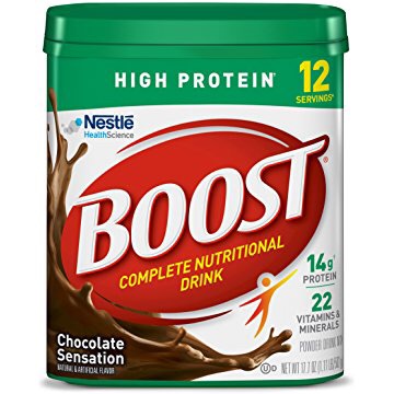 Boost 高蛋白粉饮料混合，巧克力味，17.7盎司罐，4罐