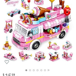 ♥️亚马逊这2折粉色拼搭冰淇淋车太值了♥...