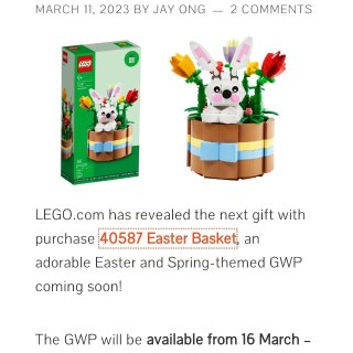 Lego 复活节小兔赠品...