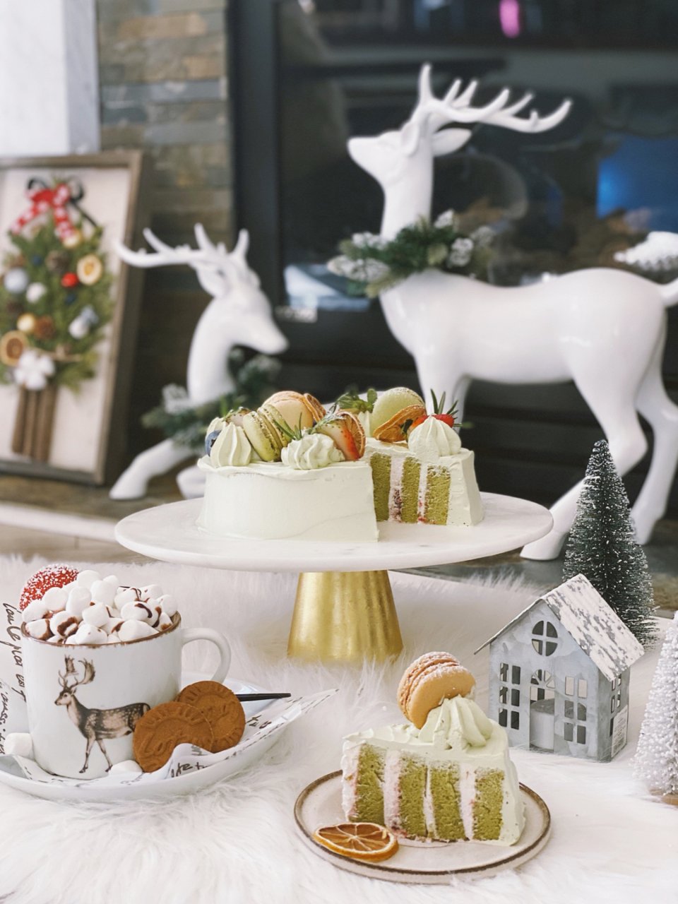 圣诞甜品系列 ｜做个应景的抹茶年轮蛋糕
