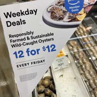 Whole Foods週五$1一個生蠔🦪...