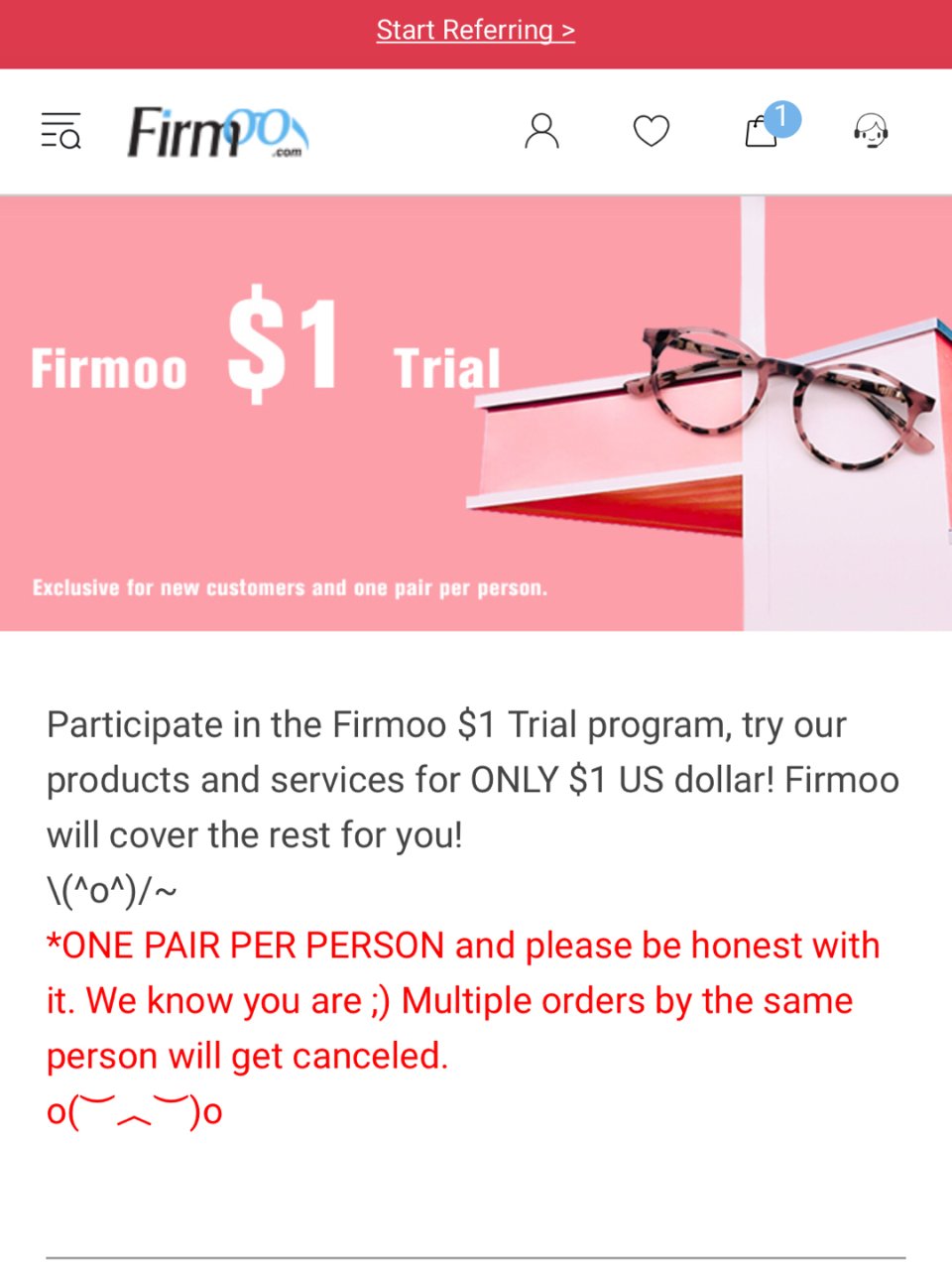 【Frimoo】网上$1购买眼镜体验分享...