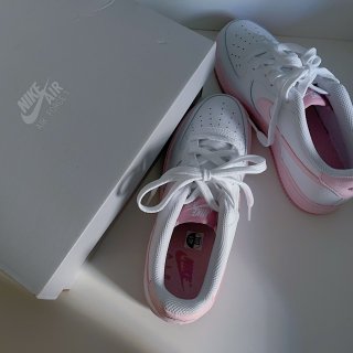 草莓粉+奶白色Nike Air Forc...