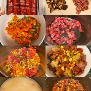铸铁锅食谱👉超简单广式腊肠香菇焖饭绝了绝...