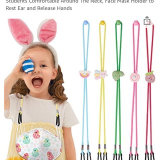 5 Pcs Mask Lanyard for Kids TOOVREN Convenient Safety Mask Holder, Adjustable Length Face Mask Lanyards for Kids Students Comfortable Around The Neck, Face Mask Holder to Rest Ear and Release Hands : Office Products
