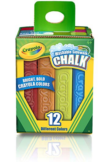 Amazon.com: Crayola 12 Count Sidewalk Chalk: Toys & Games12个彩色粗型儿童粉笔