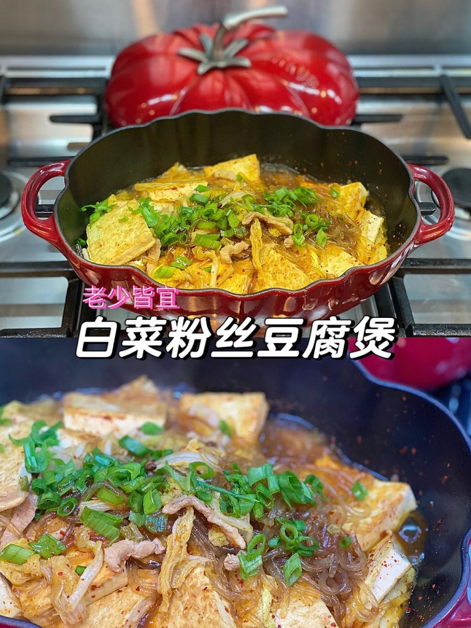 铸铁锅料理，白菜粉丝豆腐煲...