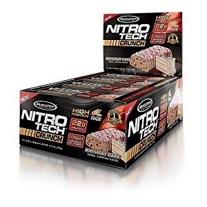 史低价：MuscleTech NitroTech压缩巧克力蛋白棒，65克，12支