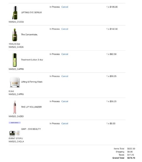 下单了~ 喜欢赠品!15ml的面霜原价$90 眼霜算下来$78。25%然后送$168还不错。