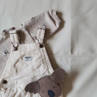 Baby Ivory Jersey-Lined Corduroy Overalls | carters.com