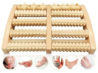 Dual Wooden Foot Massager Roller for Plantar Fasciitis, ANSIOVON Foot Massage Roller, Planter Fasciitis Relief, Stress Relief Gifts for Women & Men, Large Wooden Dual Feet Roller for Relax. : Health & Household