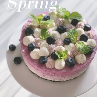 我和春天有个约会｜渐变蓝莓芝士蛋糕...