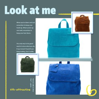 Miranda Cobalt - Suede Leather Backpack | MIRTA