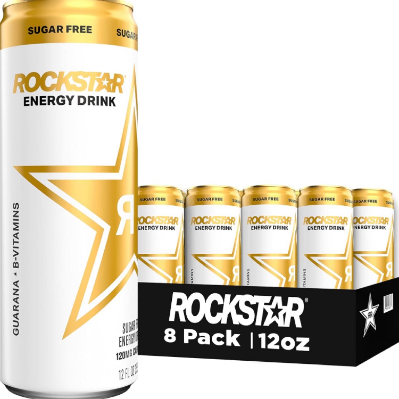 Rockstar 能量饮料，无糖（8 瓶...