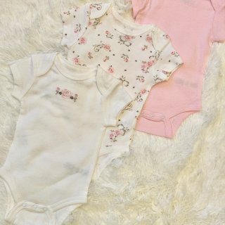 Little Me Baby-Girls Newborn Rose 3 Pack Bodysuit, Pink Floral, Newborn: Clothing, Shoes & Jewelry